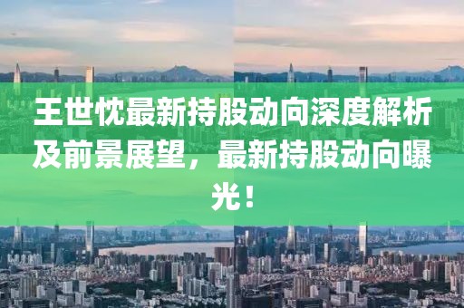 王世忱最新持股動(dòng)向深度解析及前景展望，最新持股動(dòng)向曝光！