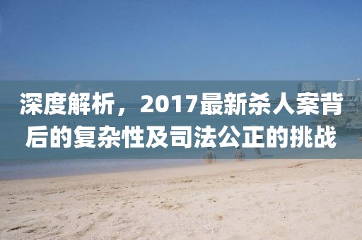 深度解析，2017最新殺人案背后的復(fù)雜性及司法公正的挑戰(zhàn)