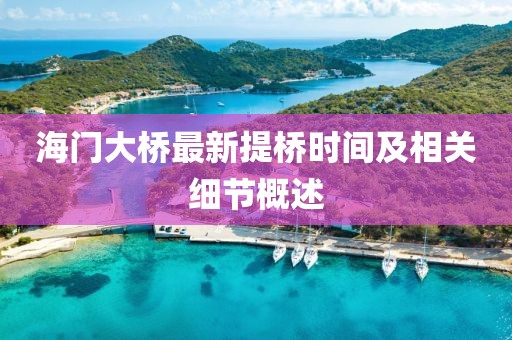 海門大橋最新提橋時(shí)間及相關(guān)細(xì)節(jié)概述