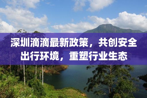 深圳滴滴最新政策，共創(chuàng)安全出行環(huán)境，重塑行業(yè)生態(tài)