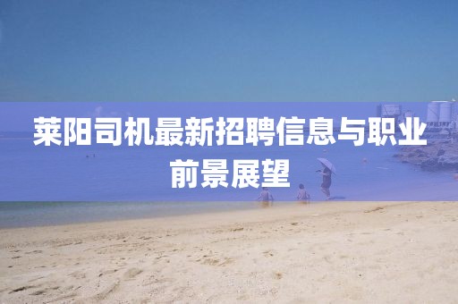 萊陽(yáng)司機(jī)最新招聘信息與職業(yè)前景展望