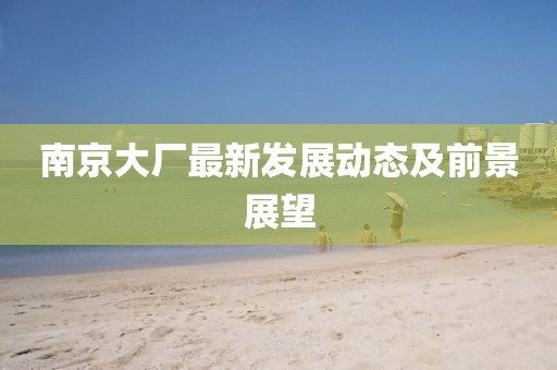 南京大廠最新發(fā)展動(dòng)態(tài)及前景展望