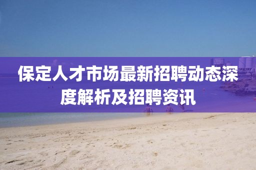 保定人才市場(chǎng)最新招聘動(dòng)態(tài)深度解析及招聘資訊