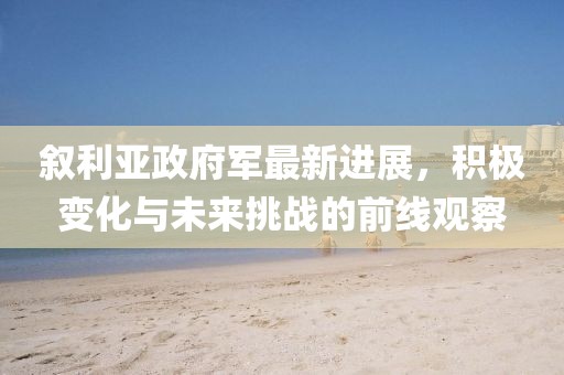 敘利亞政府軍最新進(jìn)展，積極變化與未來(lái)挑戰(zhàn)的前線觀察