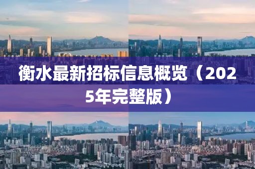 衡水最新招標信息概覽（2025年完整版）