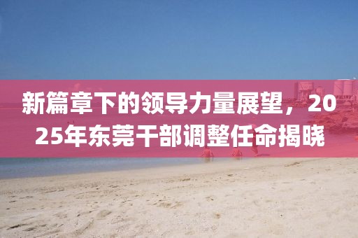 新篇章下的領導力量展望，2025年東莞干部調整任命揭曉