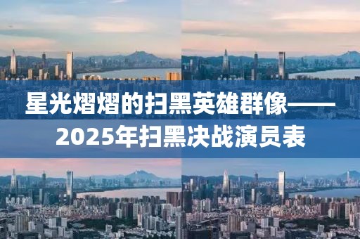 星光熠熠的掃黑英雄群像——2025年掃黑決戰(zhàn)演員表