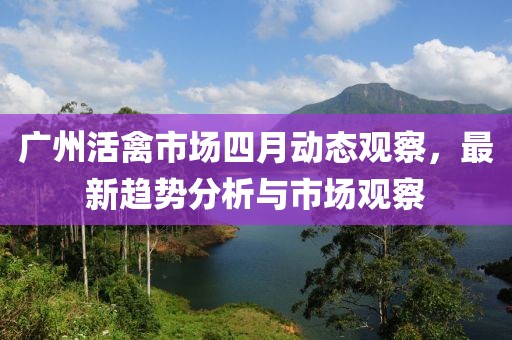 廣州活禽市場四月動態(tài)觀察，最新趨勢分析與市場觀察