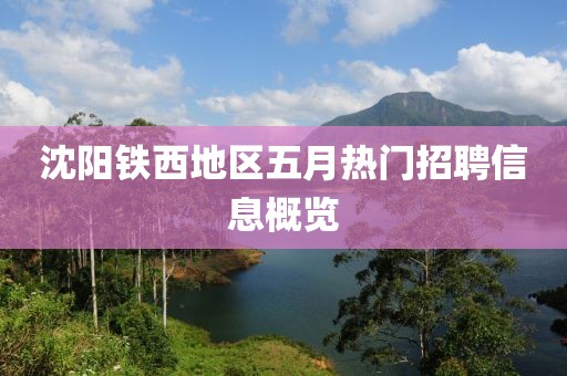 沈陽(yáng)鐵西地區(qū)五月熱門招聘信息概覽