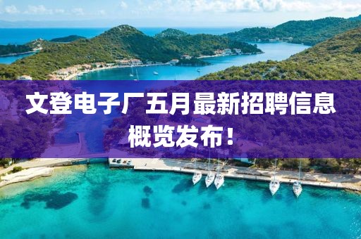 文登電子廠五月最新招聘信息概覽發(fā)布！