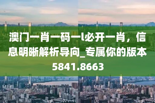 澳門一肖一碼一l必開一肖，信息明晰解析導(dǎo)向_專屬你的版本5841.8663