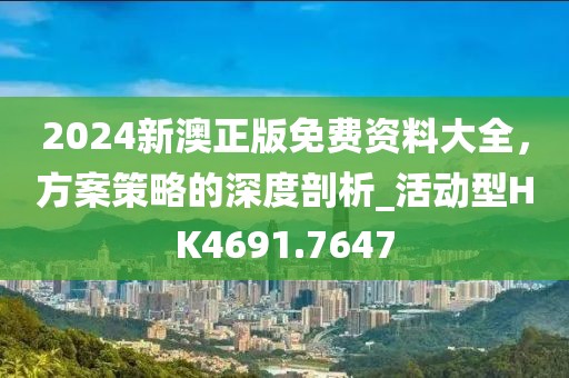 2024新澳正版免費資料大全，方案策略的深度剖析_活動型HK4691.7647