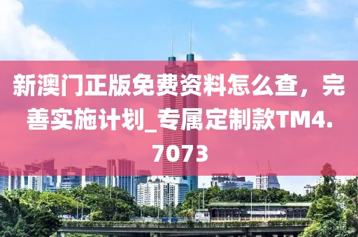 新澳門正版免費(fèi)資料怎么查，完善實(shí)施計(jì)劃_專屬定制款TM4.7073