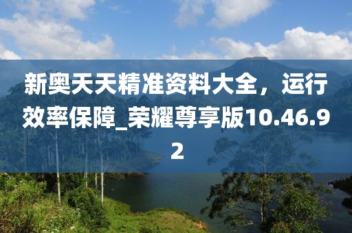 新奧天天精準資料大全，運行效率保障_榮耀尊享版10.46.92