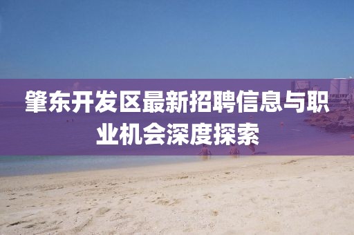 肇東開(kāi)發(fā)區(qū)最新招聘信息與職業(yè)機(jī)會(huì)深度探索
