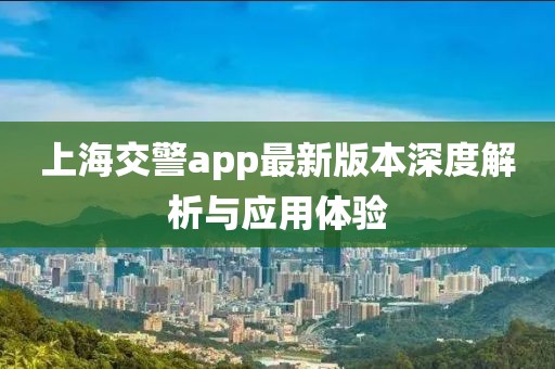上海交警app最新版本深度解析與應(yīng)用體驗